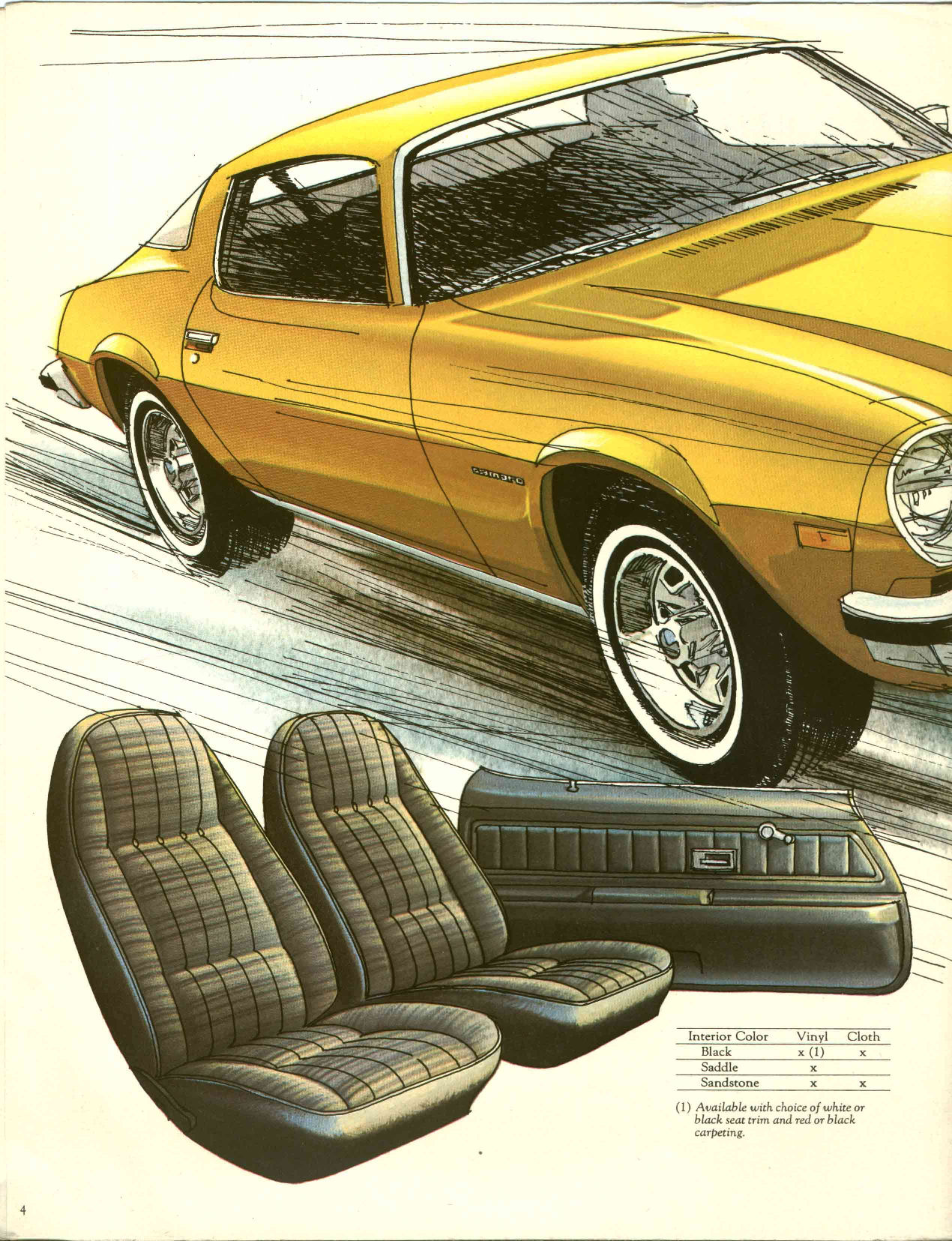 1975 Chev Camaro Brochure Page 1